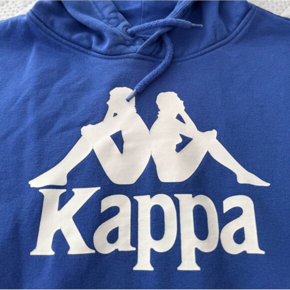 Kappa Blue Sweatshirt Iconic White Logo Pullover Adult Man Medium - Picture 10 of 11